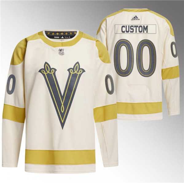 Men%27s Vegas Golden Knights Active Player Custom Cream 2024 Winter Classic Breakaway Stitched Jersey